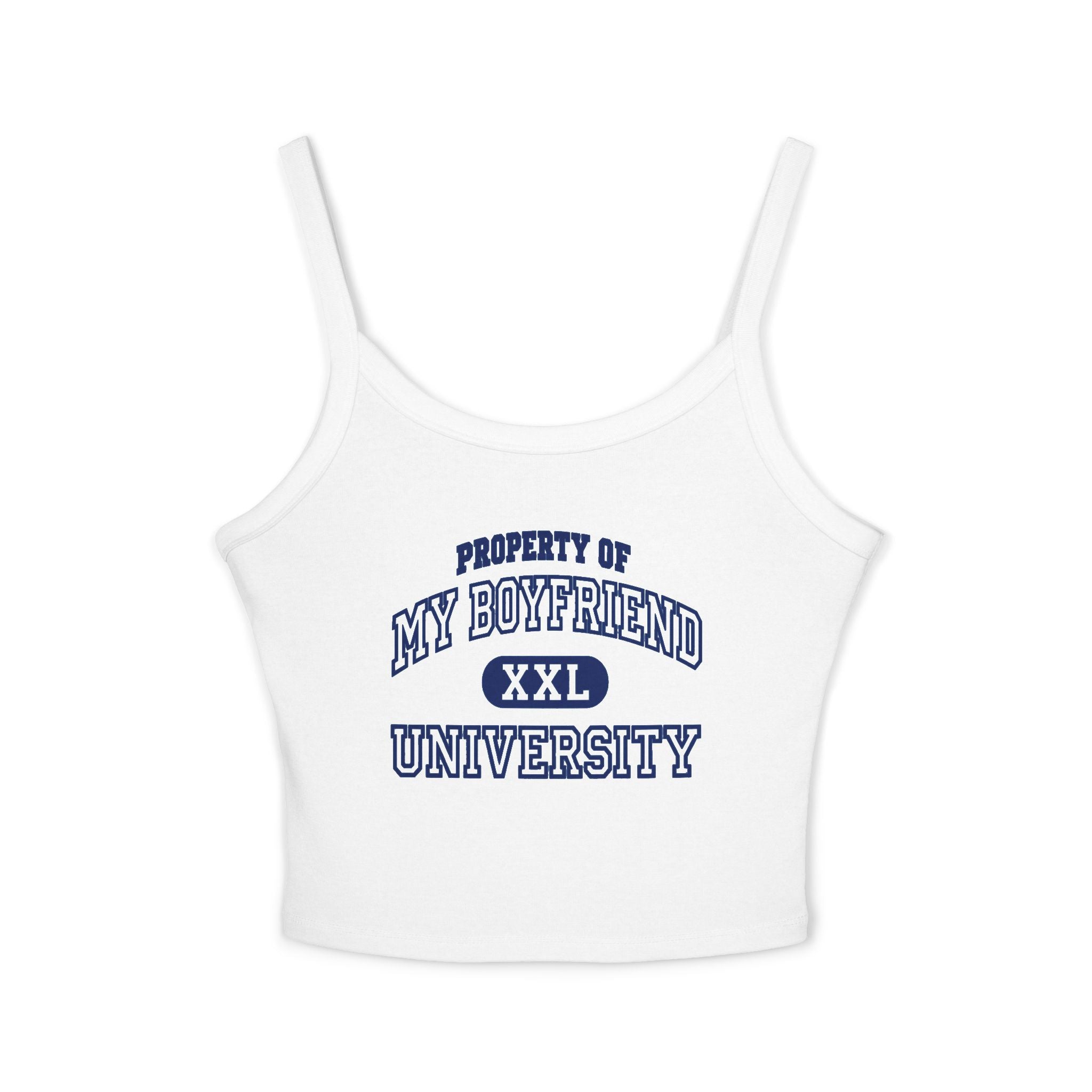 Property Of My Boyfriend University Spaghetti Strap Cami