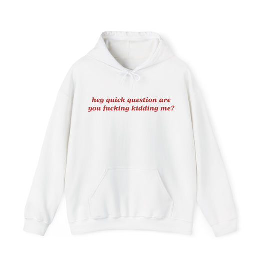 Hey Quick Question Are You Fucking Kidding Me? Hoodie