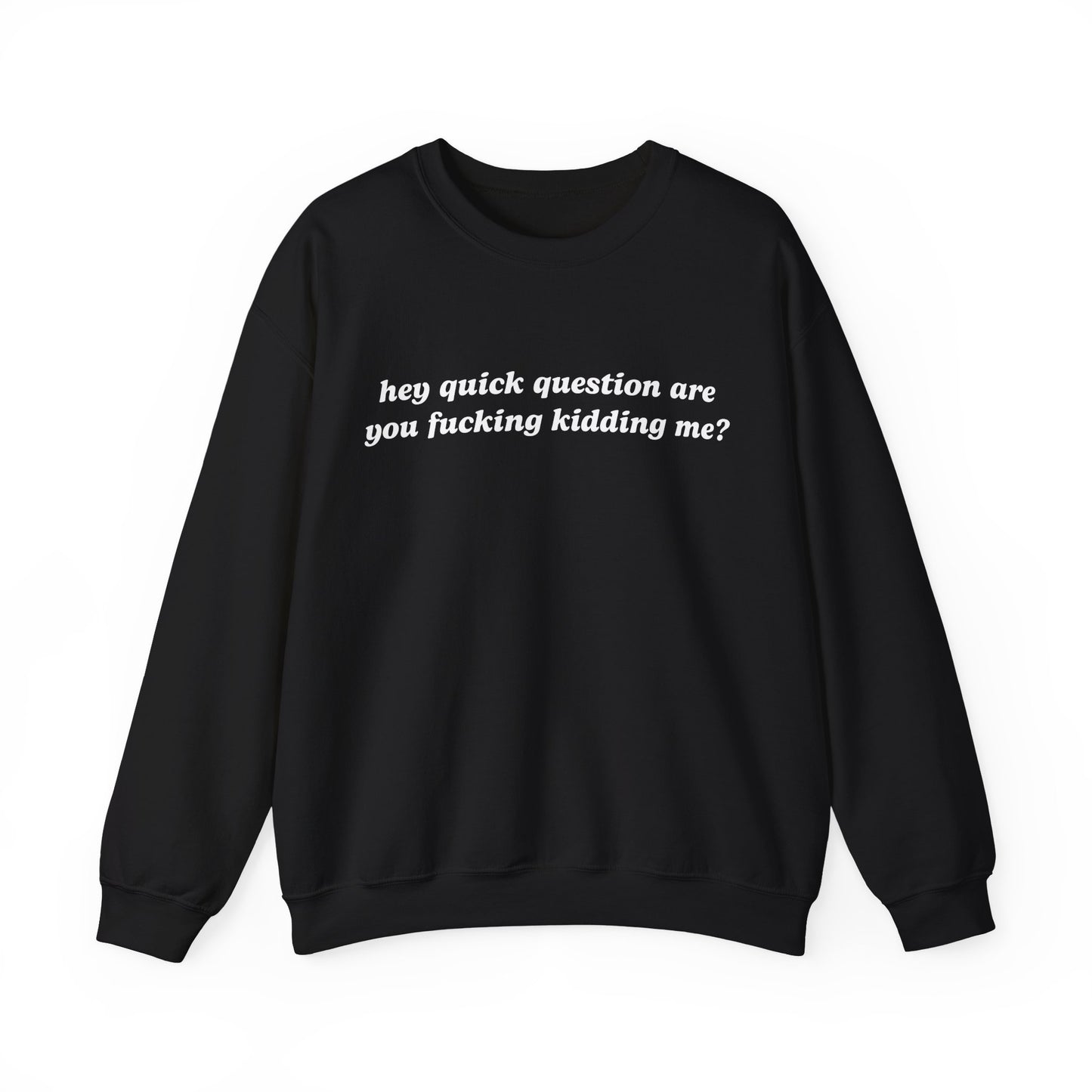 Hey Quick Question Are You Fucking Kidding Me? Crewneck