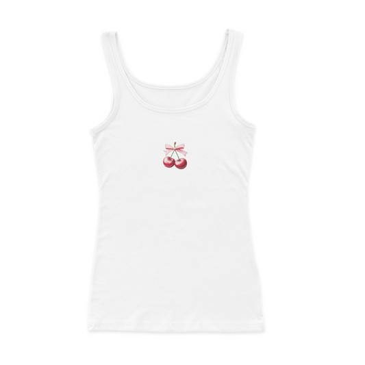 Cherry Coquette Ribbed Tank