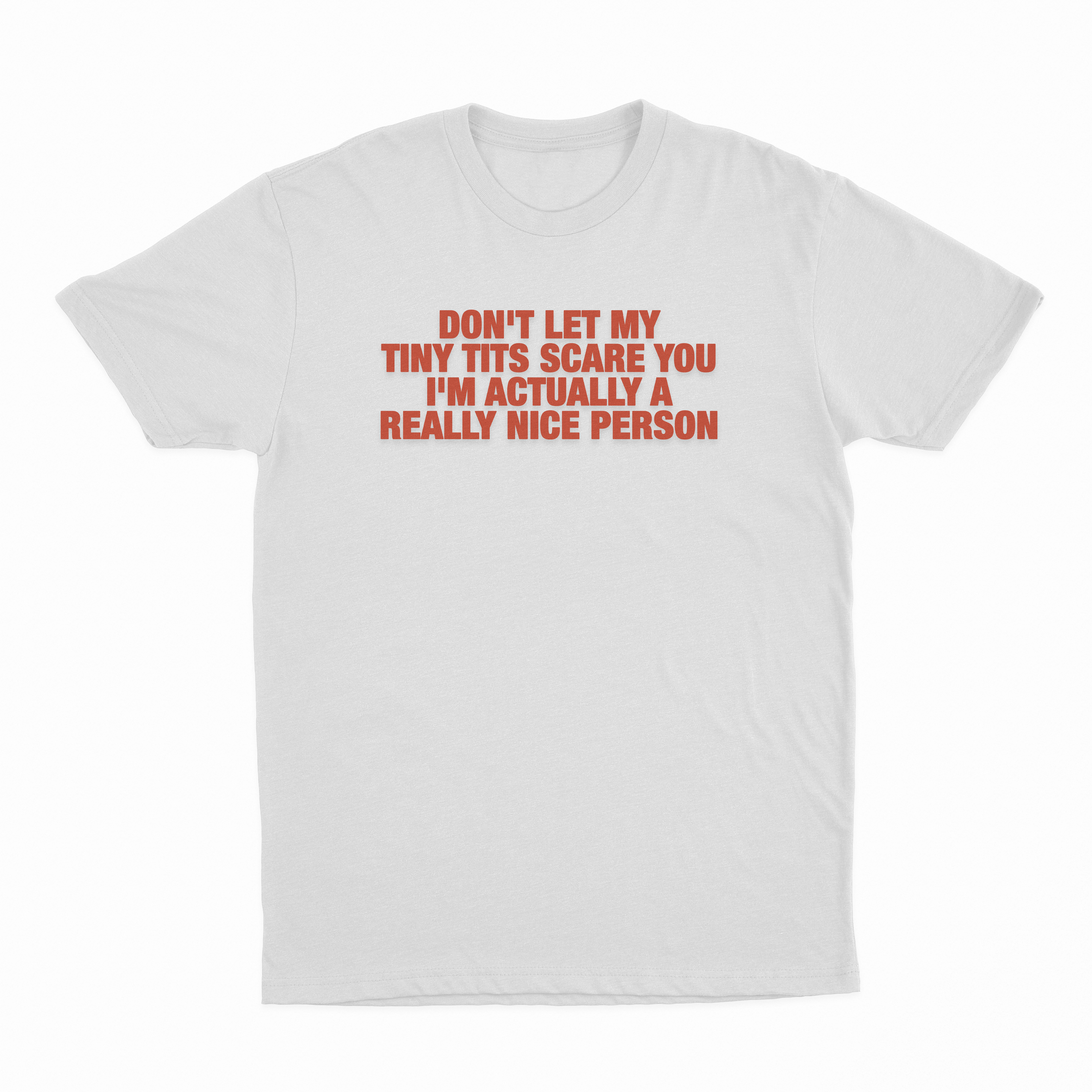 Don't Let My Tiny Tits Scare You I'm Actually A Really Nice Person T-Shirt