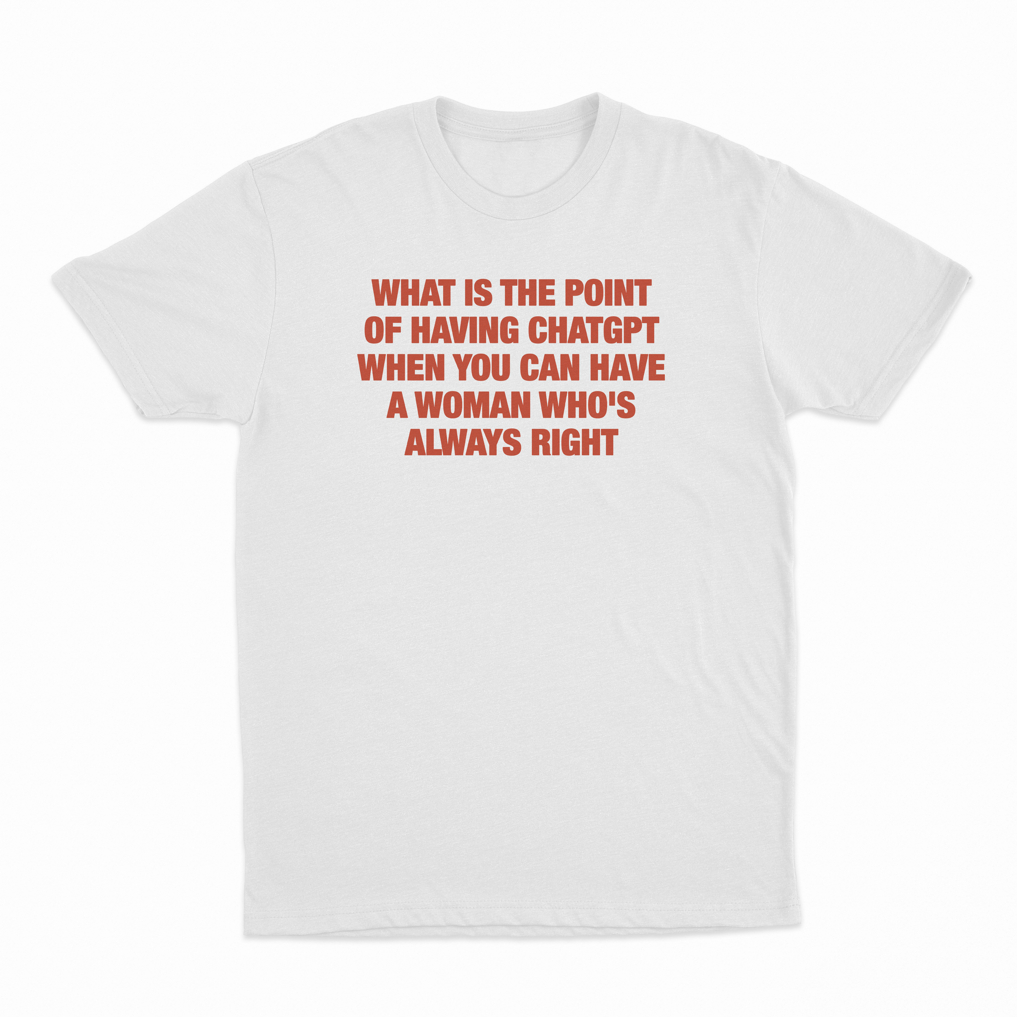 What Is The Point Of Having ChatGPT When You Can Have A Woman Who's Always Right T-Shirt