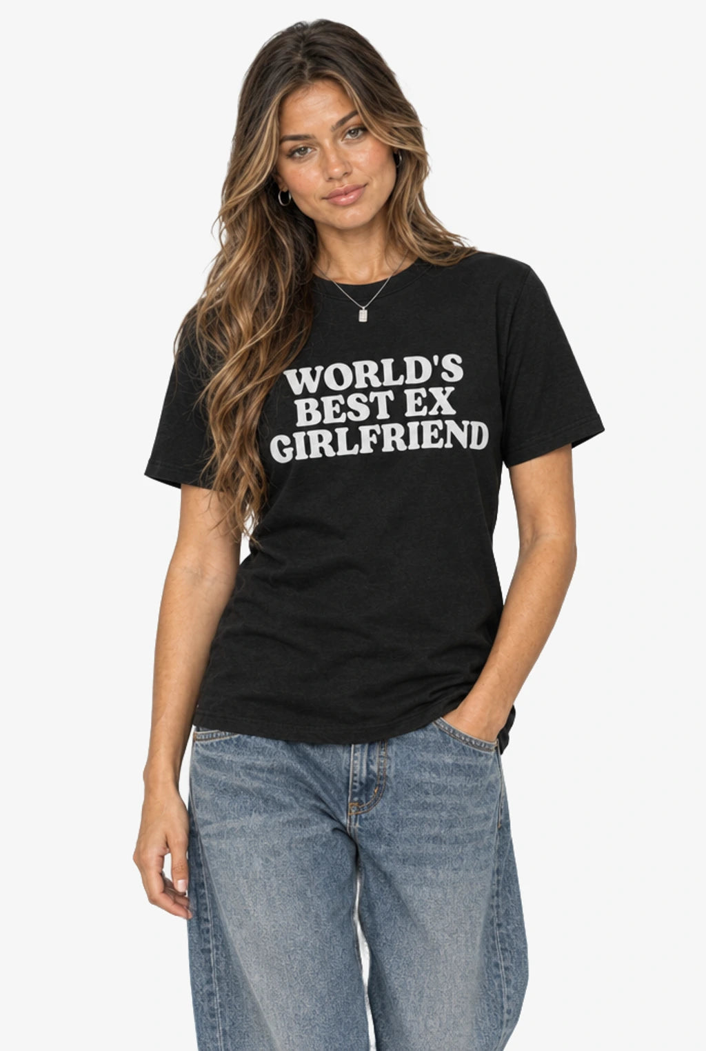 World's Best Ex Girlfriend T-Shirt: Black on model