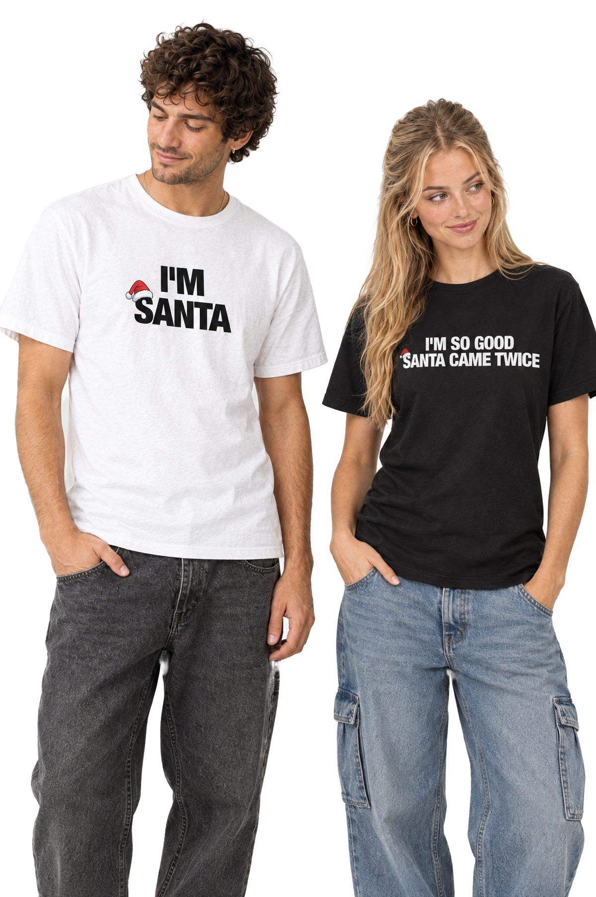 I'm So Good Santa Came Twice 2–Pack on model