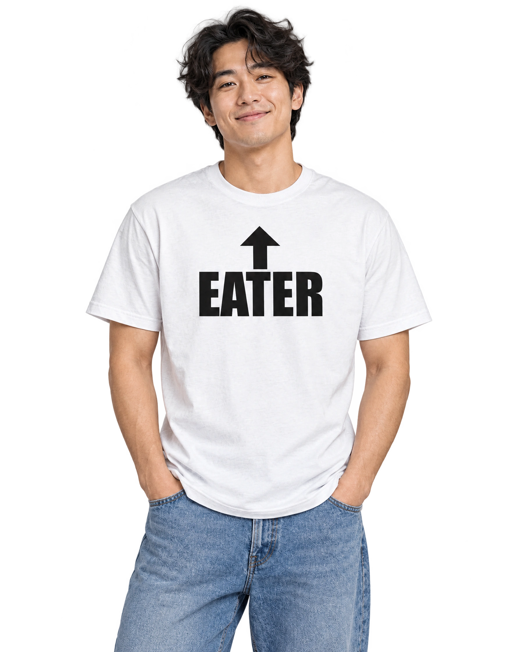 Eater T-Shirt: White on model